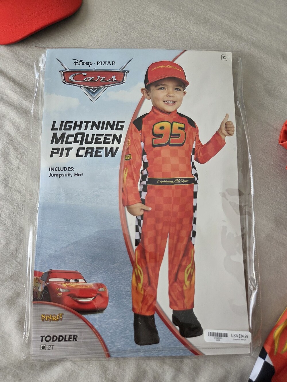Disney Pixar Cars Lightning McQueen Pit Crew Toddler Costume Size 2T